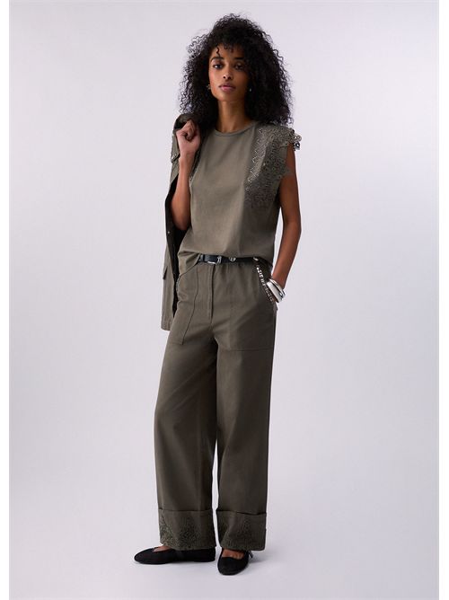 Pantaloni con dettaglio macramè LIU JO | WA6296T433A/90822
